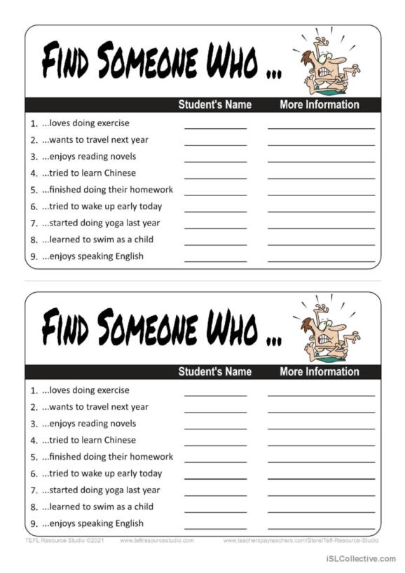 1 Gerunds And Infinitives Mingling Activity Speaking Pract 