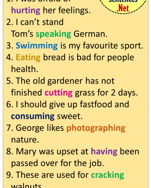 10 Examples Of Gerund Sentences And Phrases Example Sentences