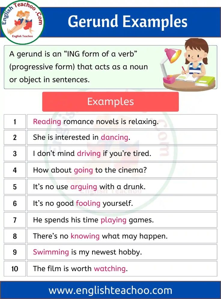10 Examples Of Gerunds Sentences 1 In 2022 Sentences Reading Romance 