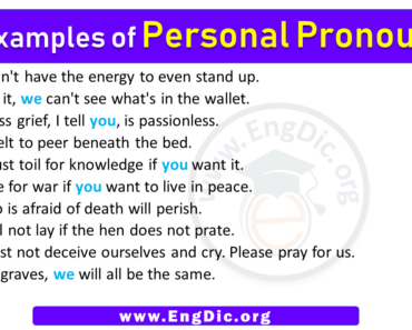10 Examples Of Personal Pronouns Archives EngDic