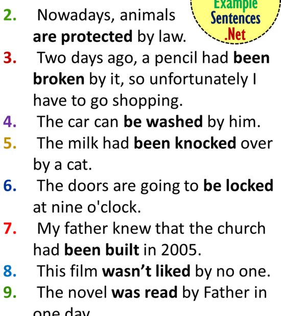10 Passive Voice Sentences Passive Voice Exercises Example Sentences