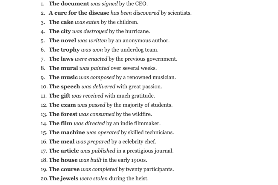 100 Passive Sentence Examples How To Write Tips Examples