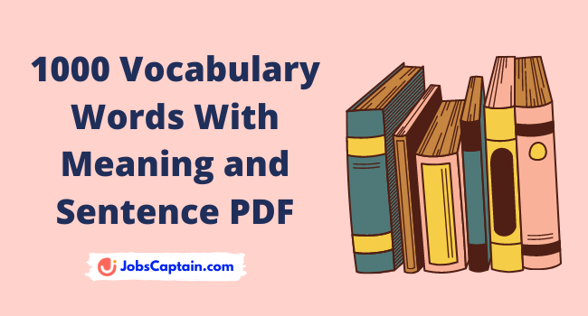 1000 Vocabulary Words With Meaning And Sentence PDF