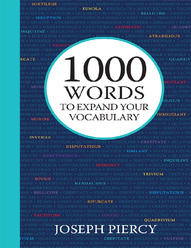 1000 Words To Expand Your Vocabulary By Joseph Piercy PDF Download