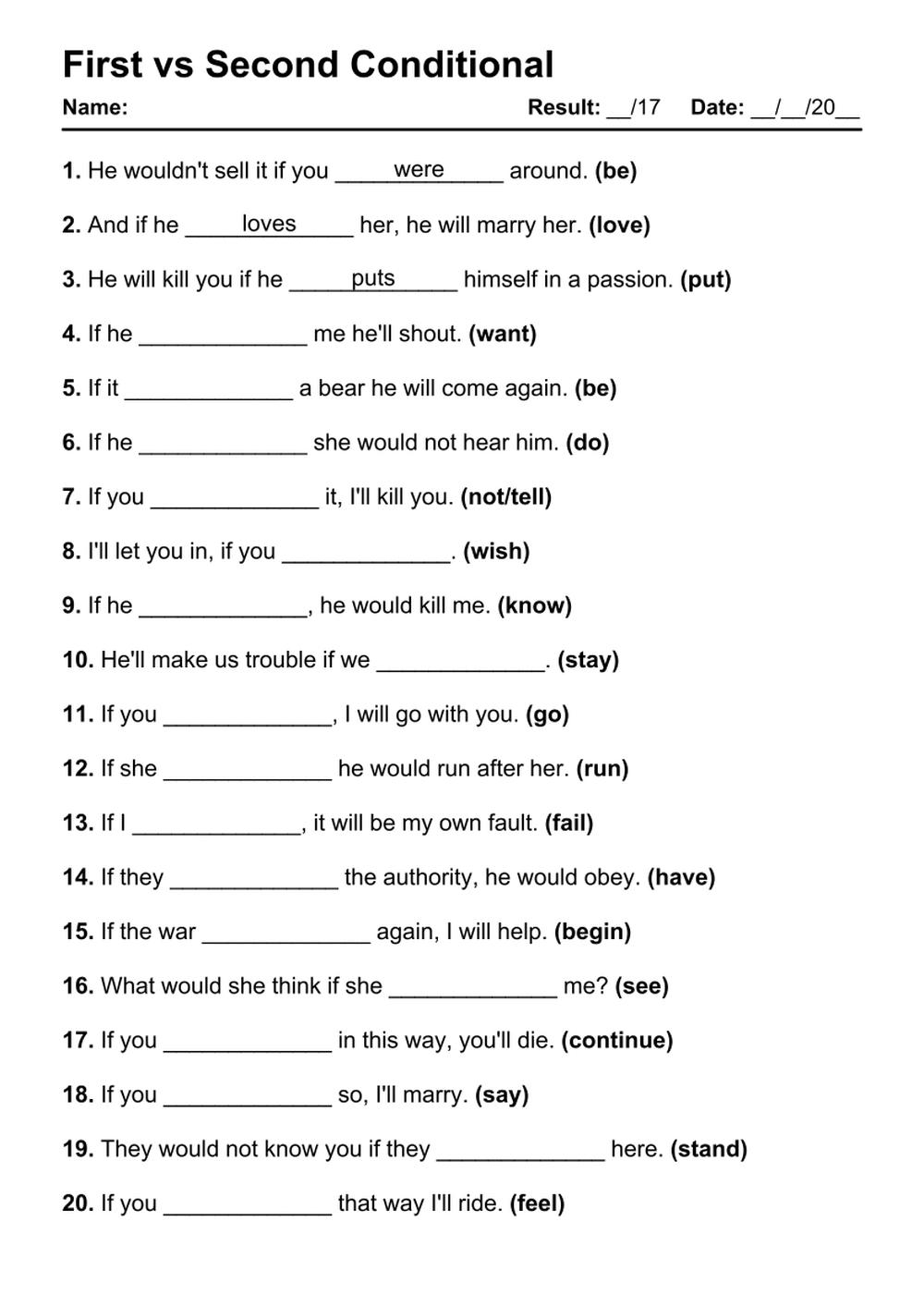 1st 2nd and 3rd conditional