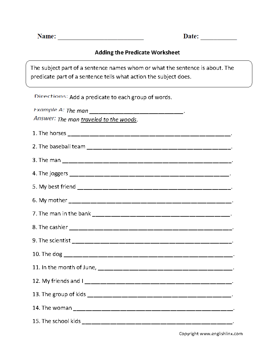 10th Grade Grammar Worksheets