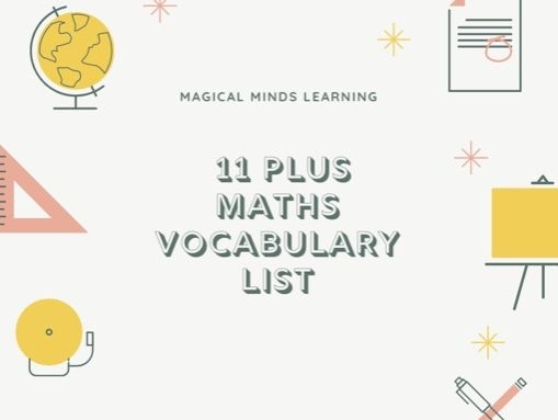 11 Plus Maths Vocabulary List Teaching Resources