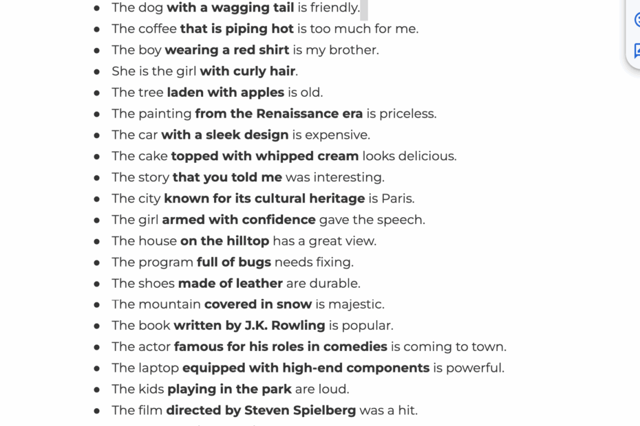 130 Adjective Phrase Examples