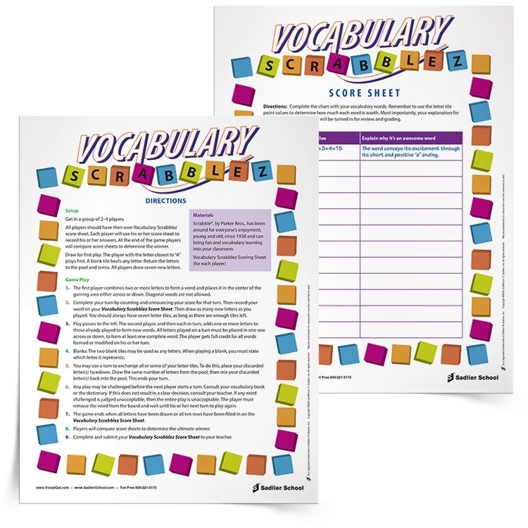 17 Printable Vocabulary Building Games For Students