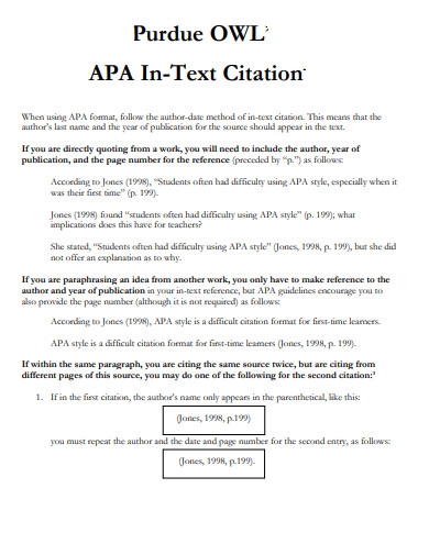 19 APA Purdue Owl Examples To Download