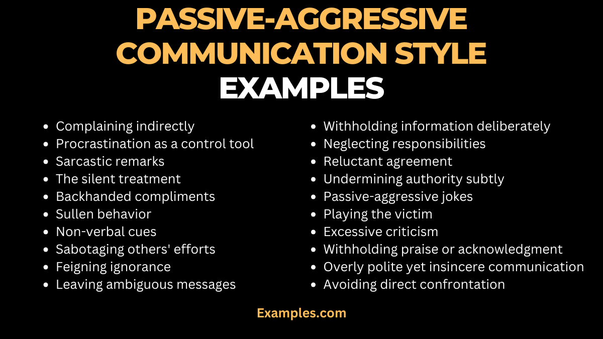 19 Passive Aggressive Communication Style Examples