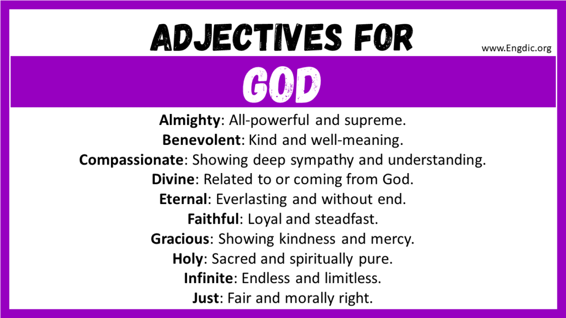 20 Best Words To Describe God Adjectives For God EngDic