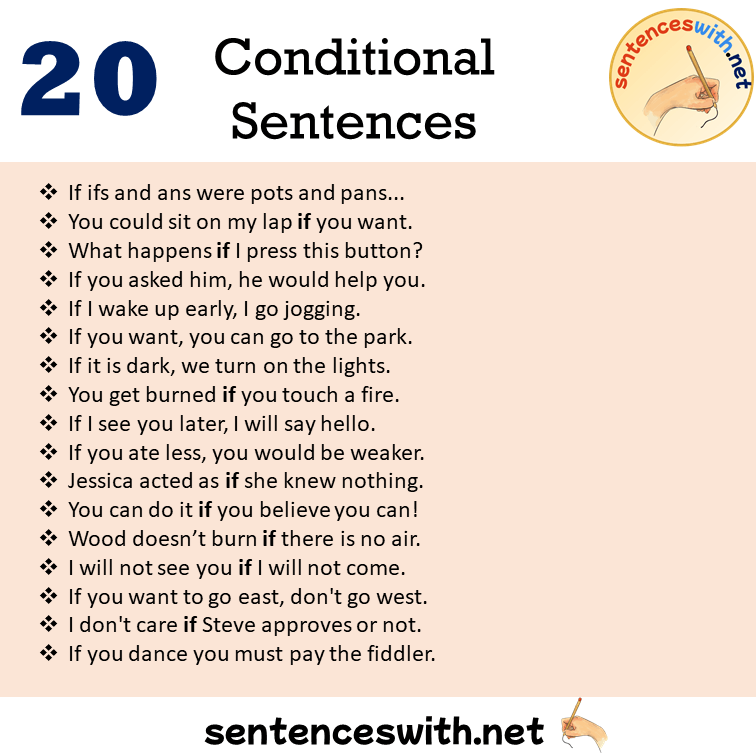 20 Conditional Sentences Examples Conditionals In A Sentence 