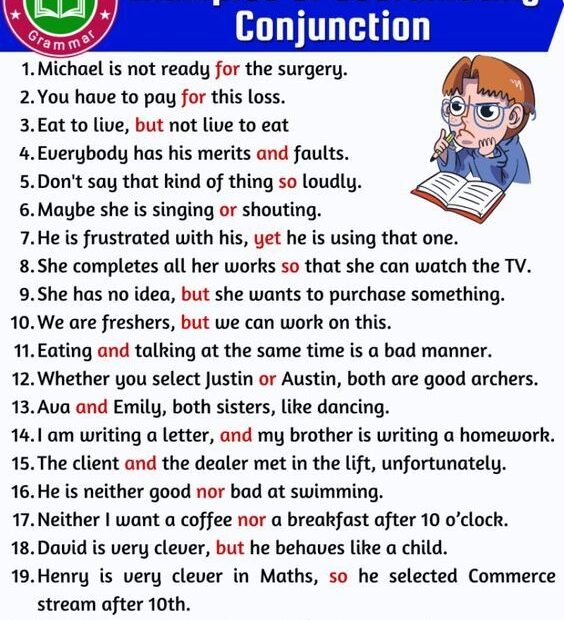 20 Examples Of Coordinating Conjunction Onlymyenglish