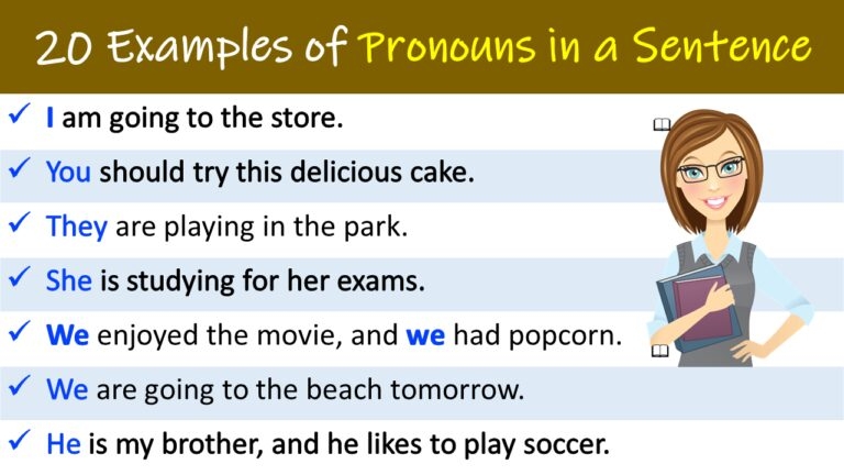 20 Examples Of Pronouns In A Sentence Grammareer