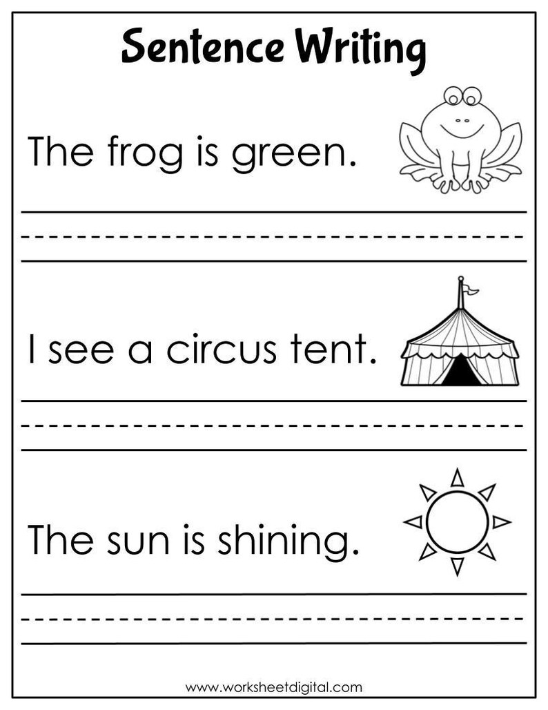 free printable sentence writing worksheets