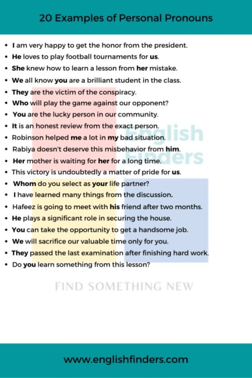 personal pronouns examples