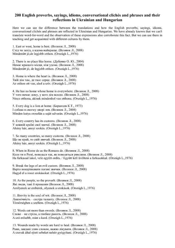 200 English Proverbs Sayings Idioms Conversational Clich s 