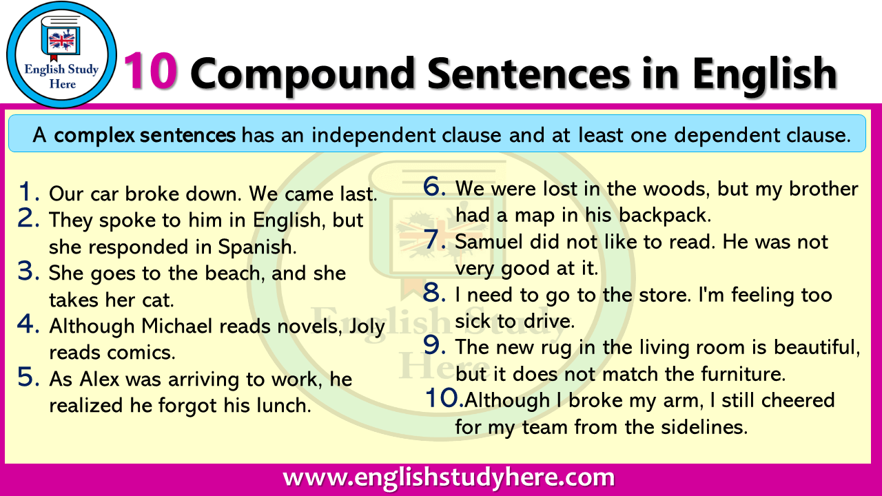compound complex sentences examples pdf