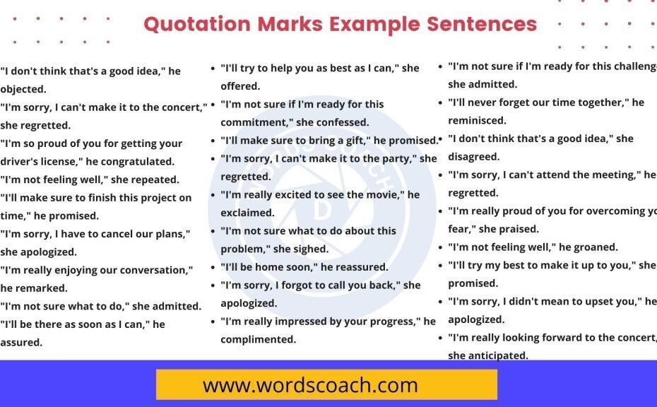 250 Quotation Marks Example Sentences