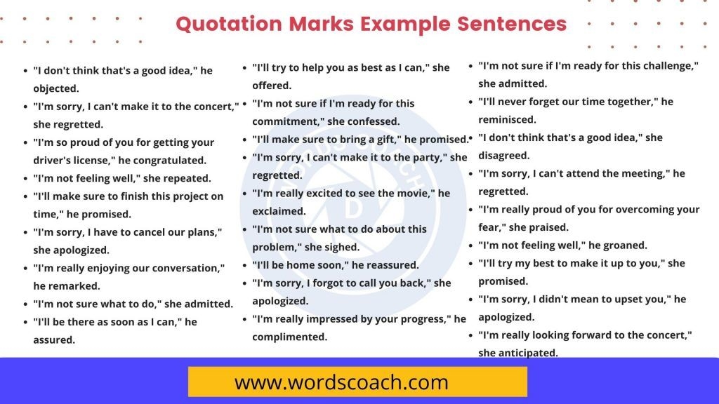 250 Quotation Marks Example Sentences