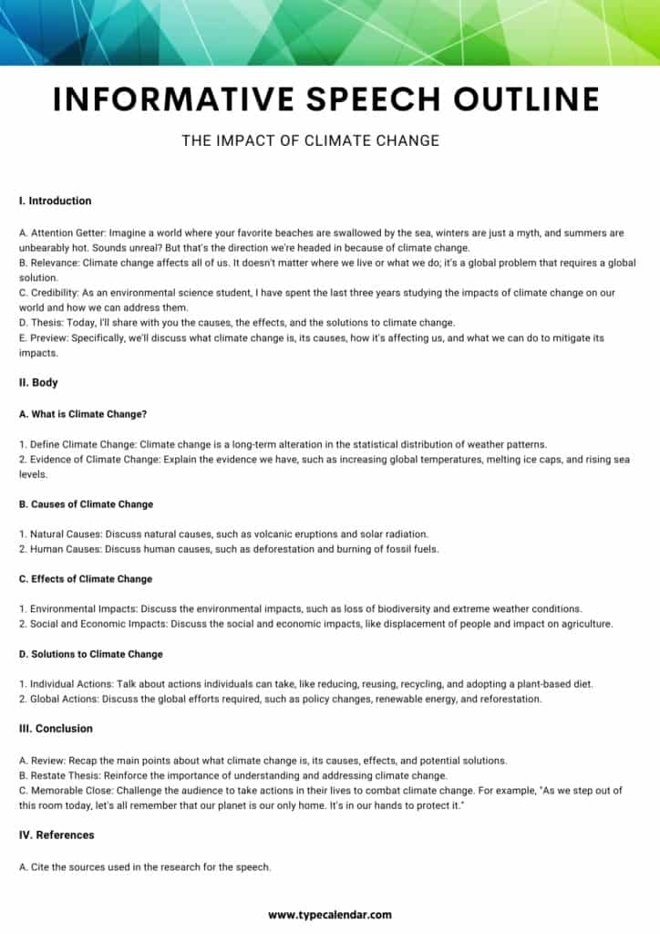 28 Printable Informative Speech Outline Example Templ Vrogue co