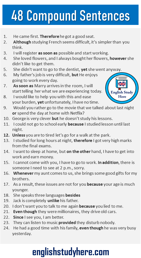29 Compound Complex Sentences Examples English Study Here
