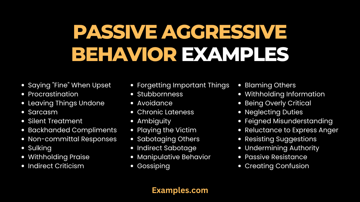 29 Passive Aggressive Behavior Examples