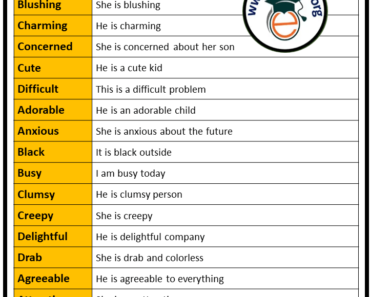 30 Adjectives Examples EngDic