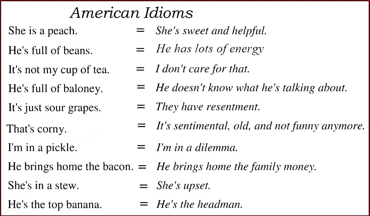 30 Common American Idioms You Need To Know ESLBUZZ
