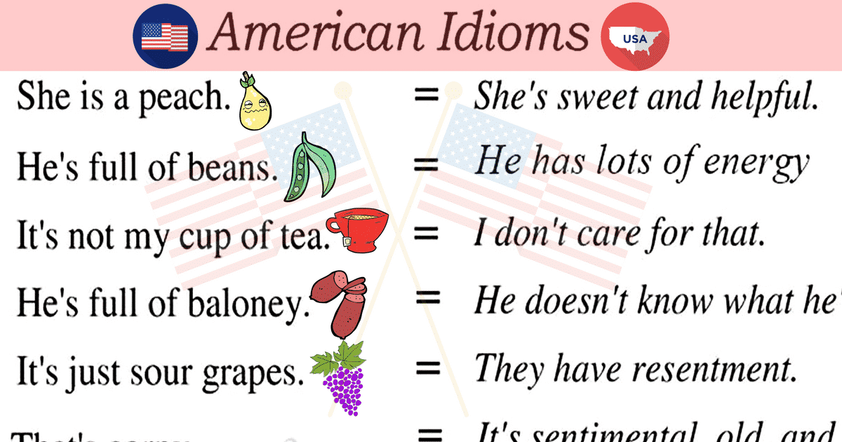 30 Common American Idioms You Need To Know ESLBUZZ