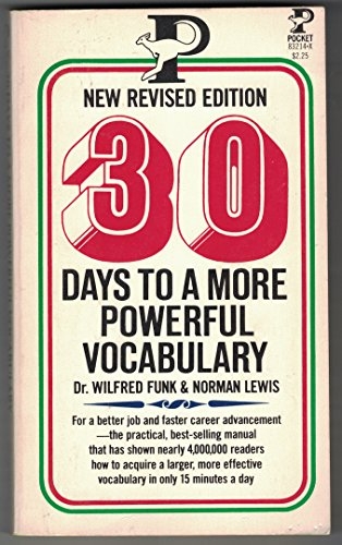 30 Days To A More Powerful Vocabulary By Wilfred Funk Norman Lewis New