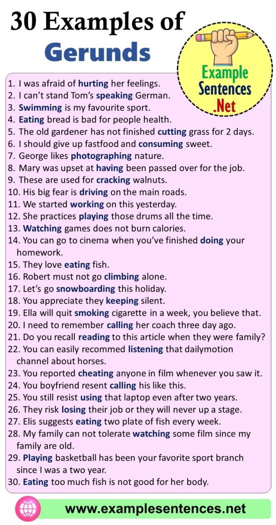 30 Examples Of Gerund Sentences And Phrases