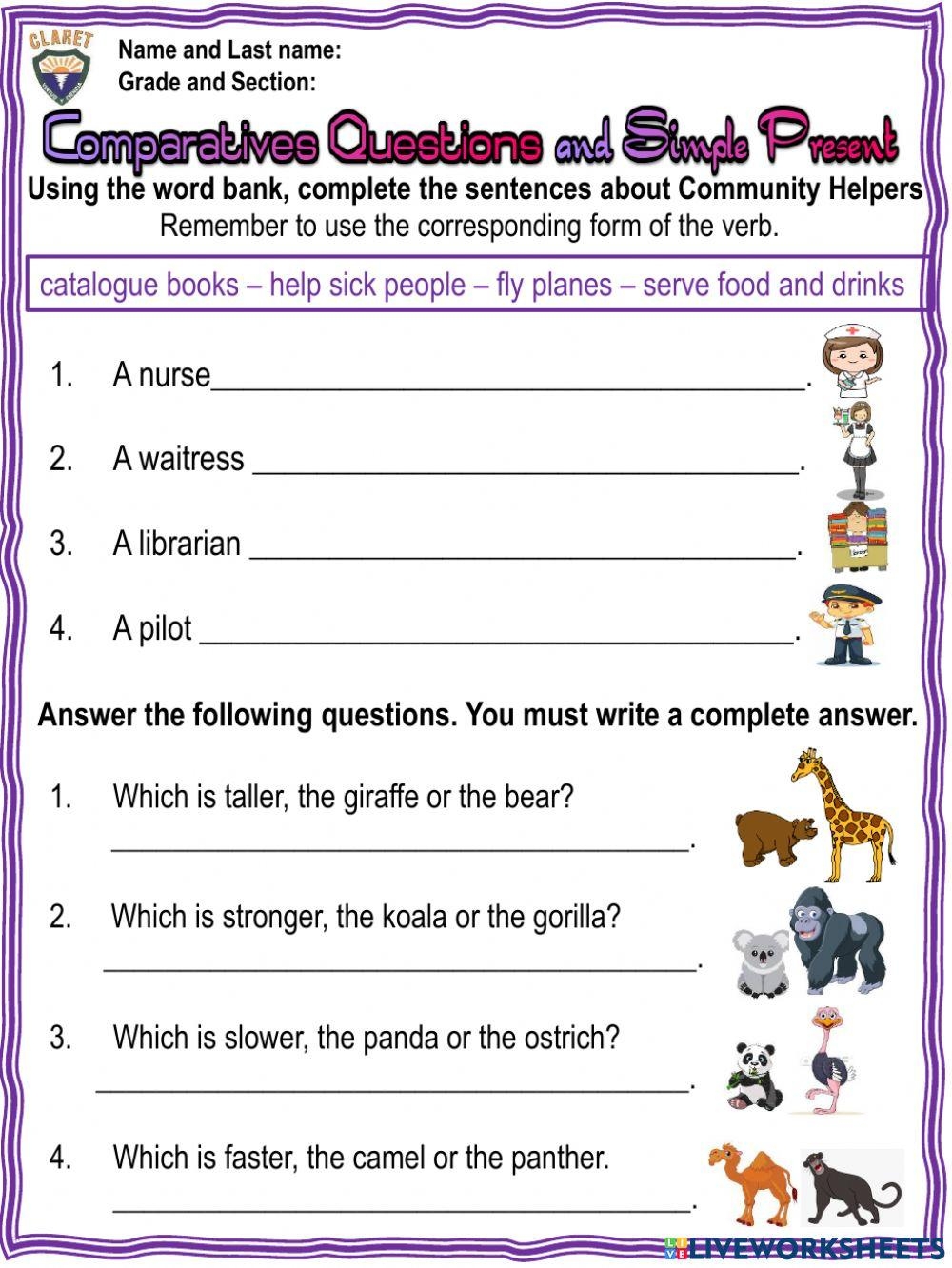 3rd Grade Grammar 6 2 Eval Act Worksheet Live Worksheets 