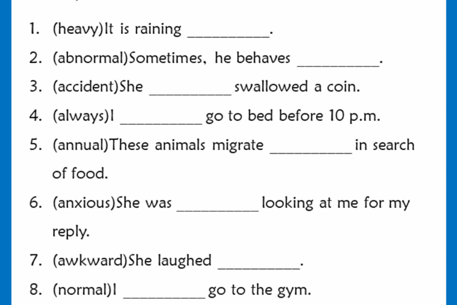 4Th Grade Grammar Practice Worksheets Printable PDF Template