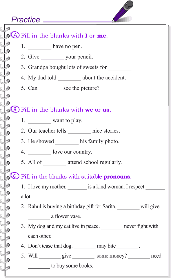 4Th Standard English Grammar Worksheets