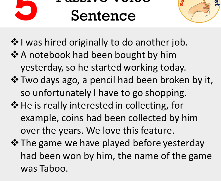 5 Passive Voice Sentences Examples Passive Voice Example Sentences