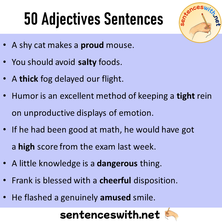  50 Adjectives Sentences Examples Adjectives In A Sentence 