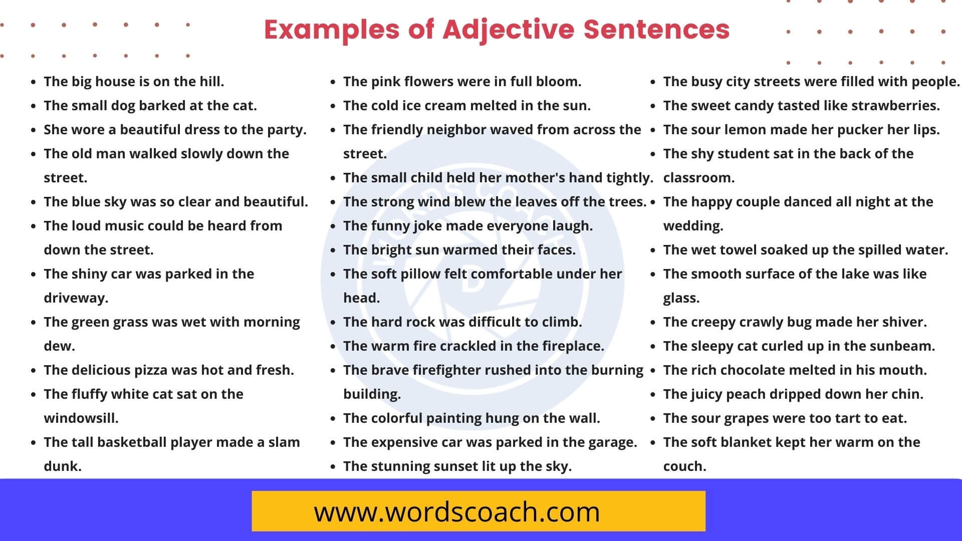 50 Adjectives Sentences Examples Adjectives Words In 46 OFF