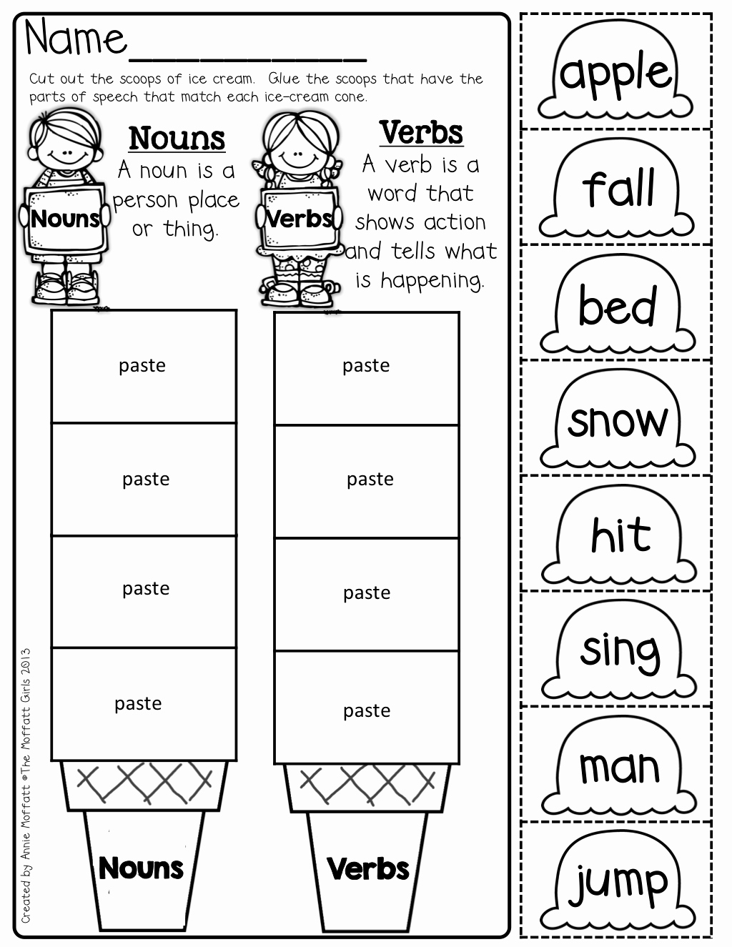 50 Nouns And Verbs Worksheet Chessmuseum Template Library
