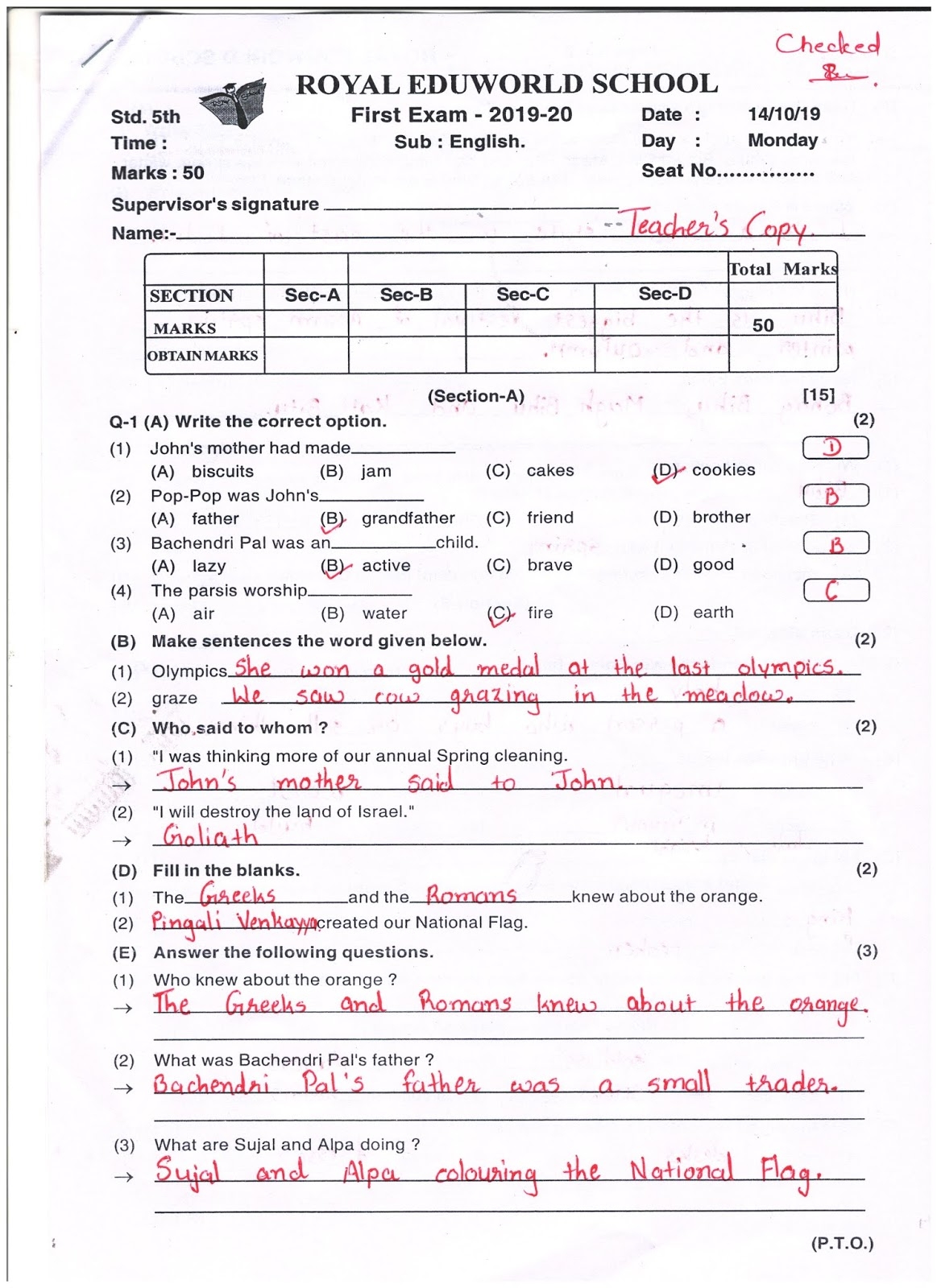 13+ exam grammar school