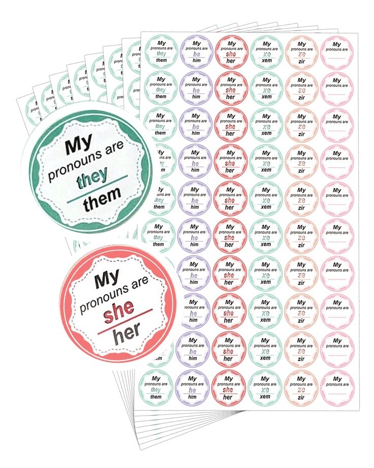 600 Pcs Pronoun Stickers My Pronoun Are Labels Pronouns Name Badges 