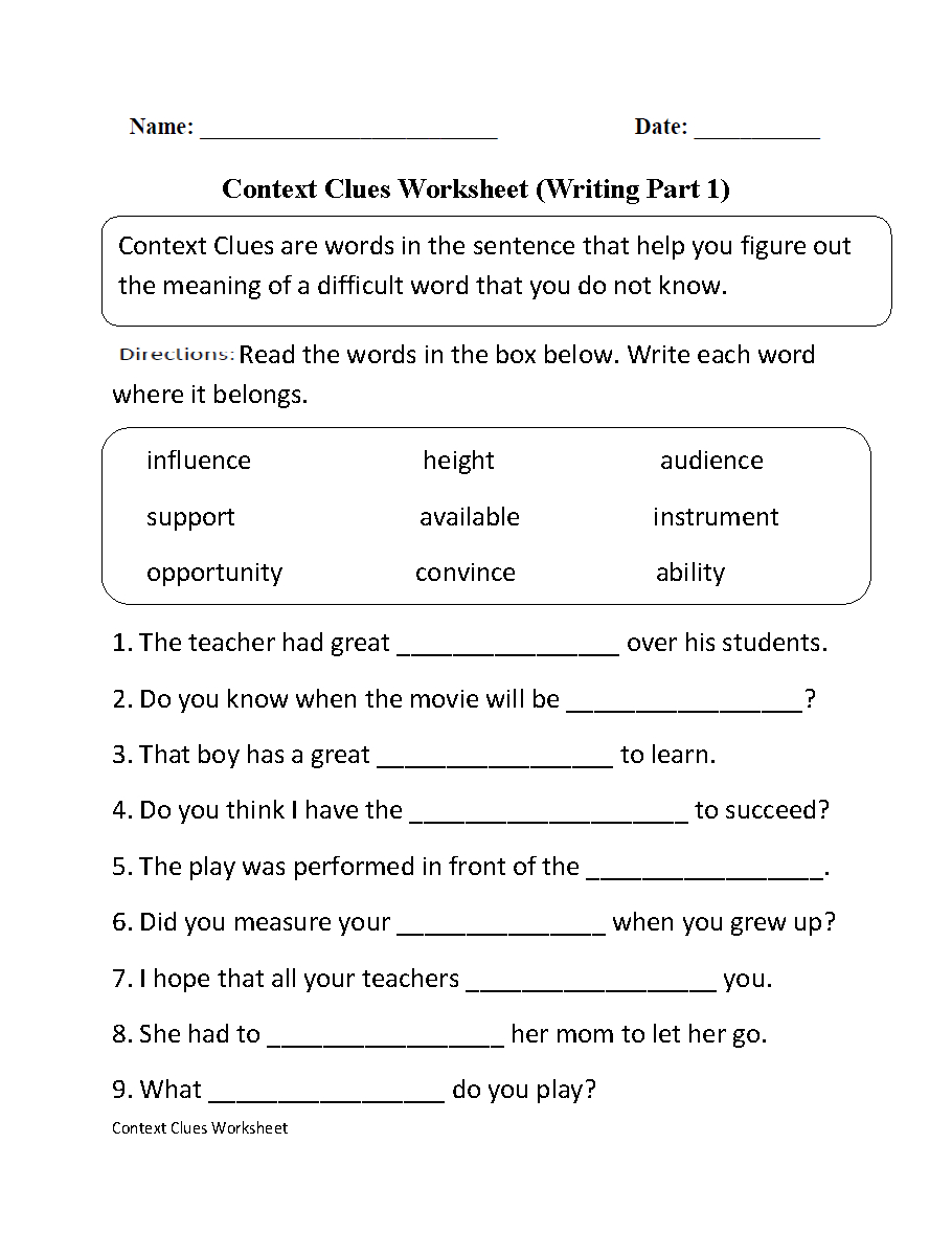 6Th Grade Writing Worksheets Printable Free Free Printable