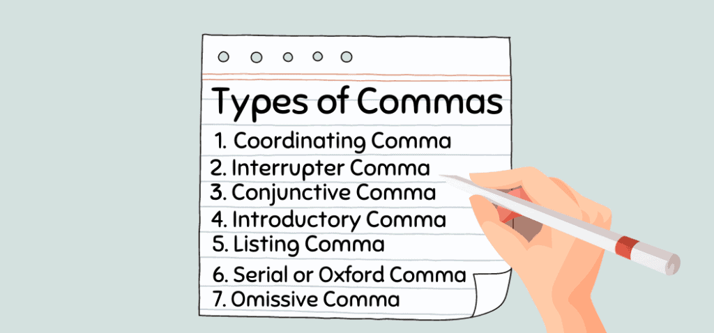7 Types Of Commas Usage Examples