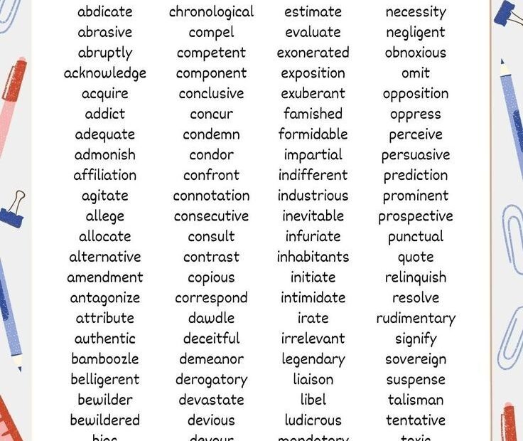 7th Grade Vocabulary Words List Print Or Download Now