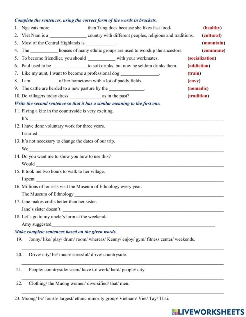 grammar and writing worksheets