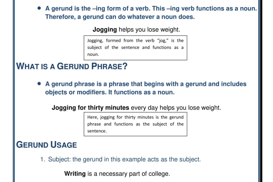 9 Gerund Phrase Examples