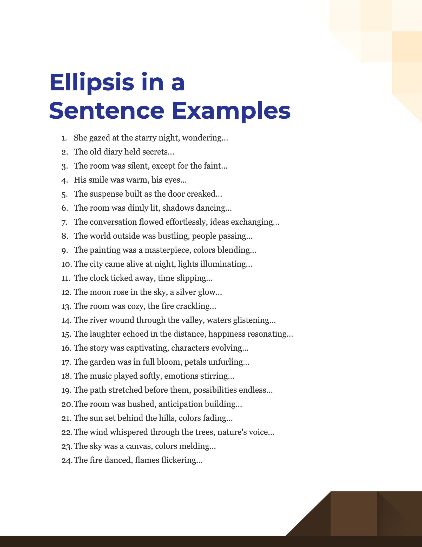 99 Ellipsis In A Sentence Examples
