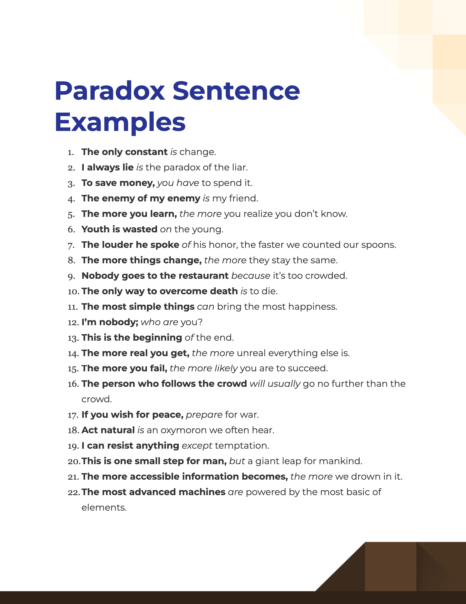 99 Paradox Sentence Examples