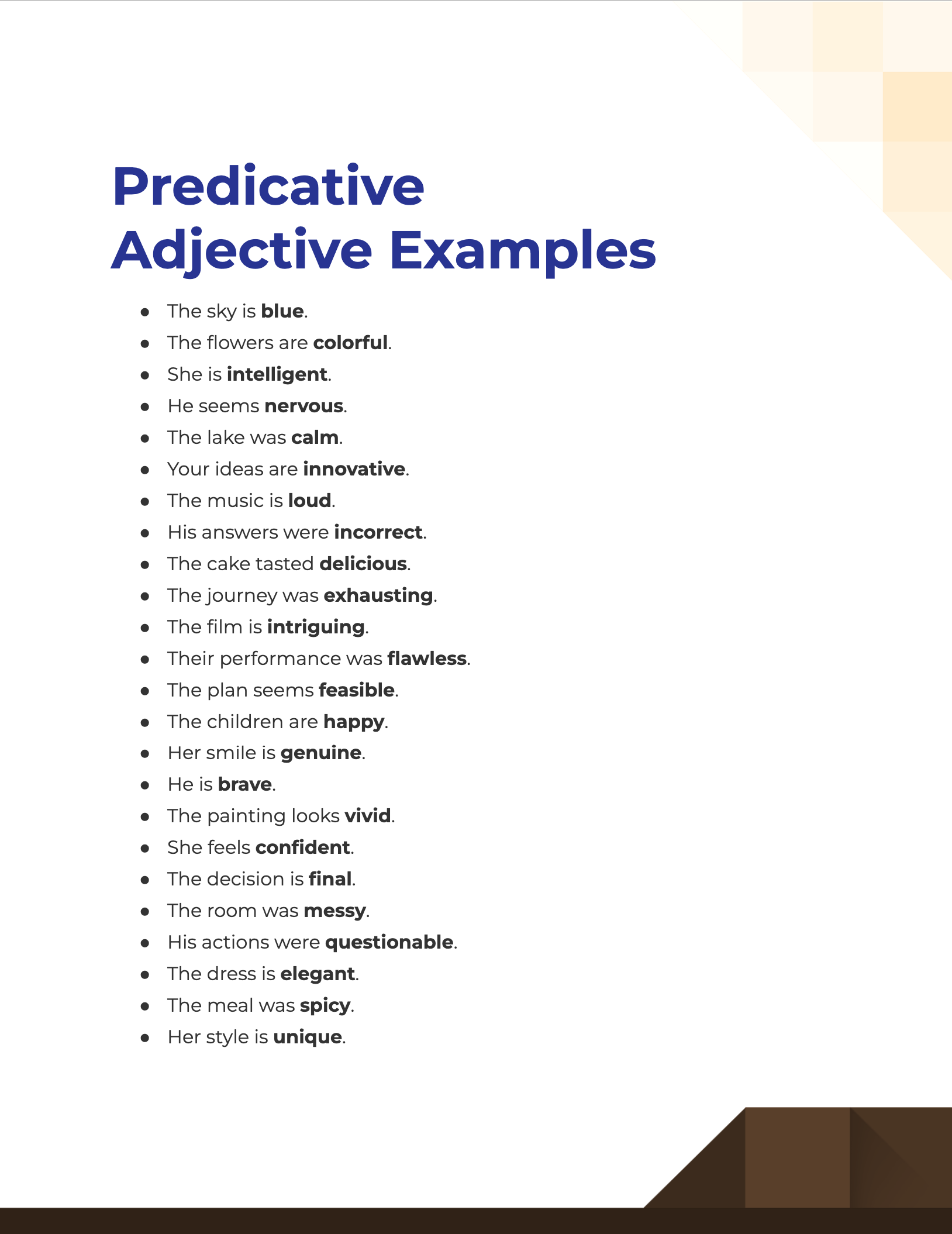 99 Predicative Adjective Examples